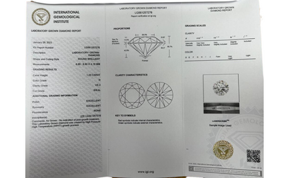 1.23 Ct Dvs2 lab grown diamond ring inlaid with Diamonds