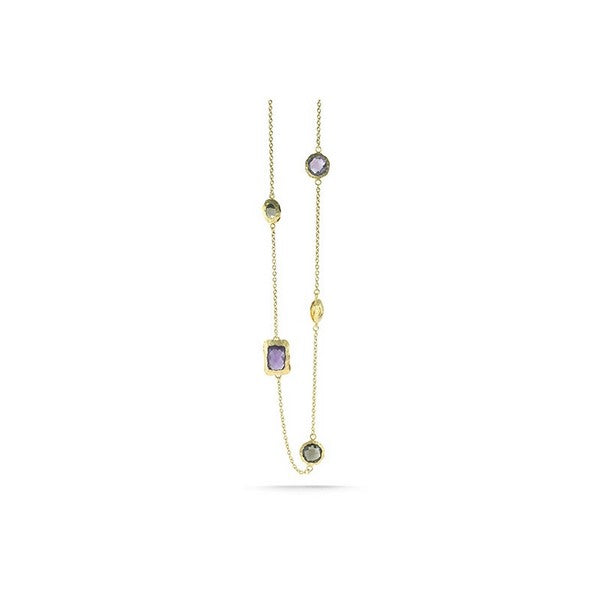 Artistic necklace set with gem stones