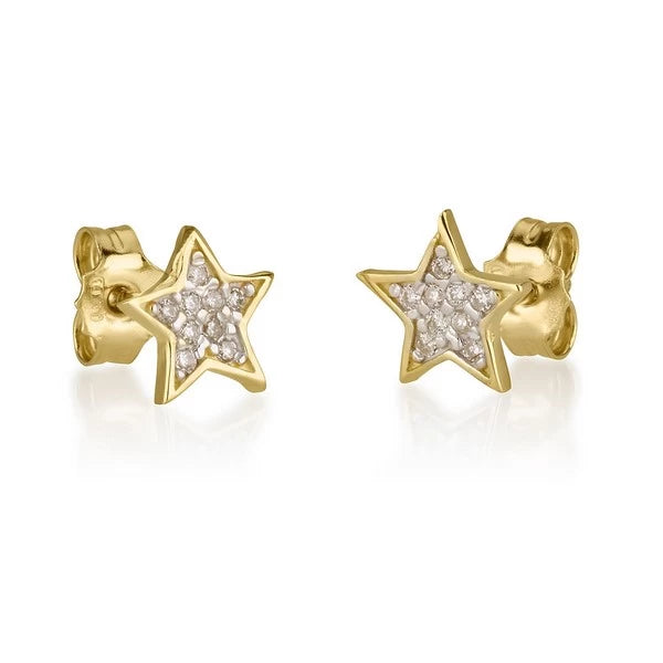 Star earrings set with diamond