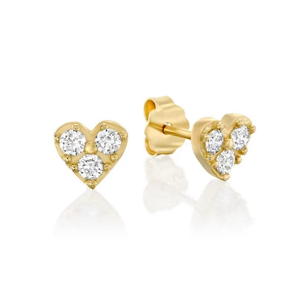 Heart earrings set with diamonds
