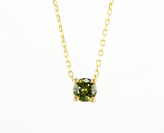 Fancy Vivid Green 0.20 Ct Lab Diamond Pendant Necklace