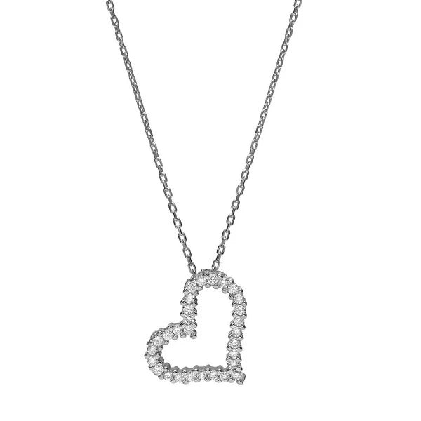 Heart pendant set with diamonds