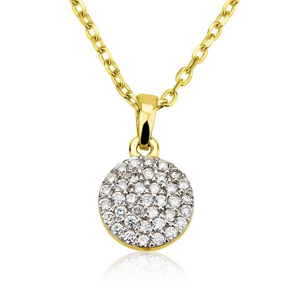 Round pendant set with small diamonds