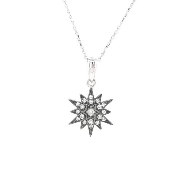 Sun pendant set with diamonds