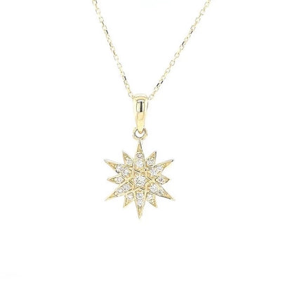 Sun pendant set with diamonds