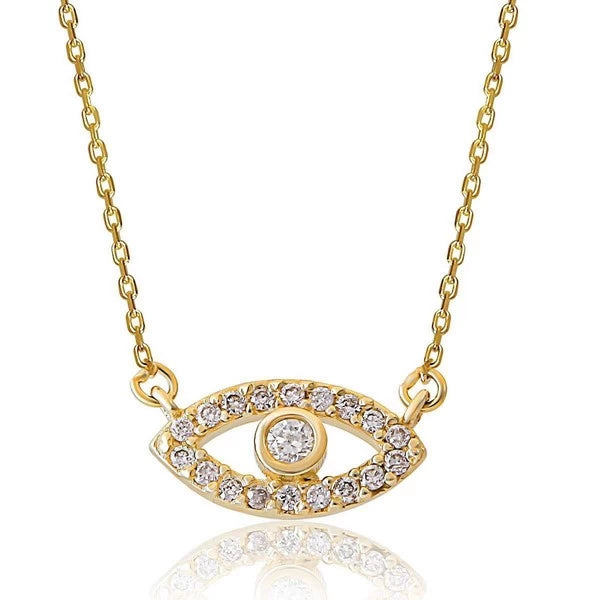 Eye necklace set with diamonds