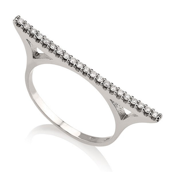 Band ring studded with small stones