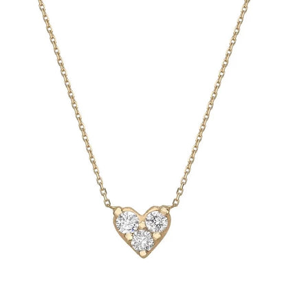 Heart necklace with three diamonds