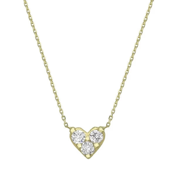 Heart necklace with three diamonds