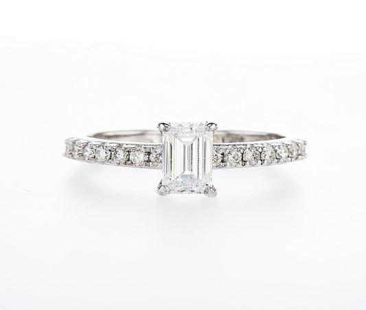 Elegant Emerald Embrace  Italian Engagement Ring